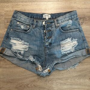 Superdown distressed denim shorts